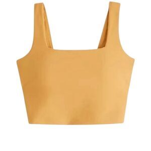 Abercrombie & Fitch YPB sculptLUX Squareneck Slim Tank In Mustard Yellow Size M